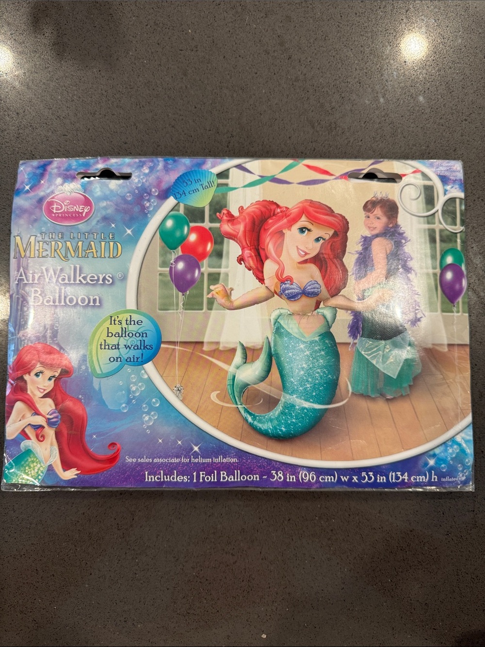 New Anagram 53” Tall Disney Little Mermaid Ariel Balloon Airwalker Foil